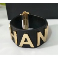 Chanel Logo Cuff/Bracelet A53214 Black/Gold 2018 