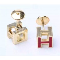 Hermès Cage D'H Earrings RED 