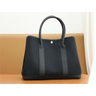 Hermes Garden Party 30 bag in canvas/ togo leather noir(full handmade)
