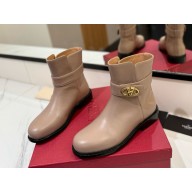 Valentino vlogo signature new leather ankle boots nude pink 2024