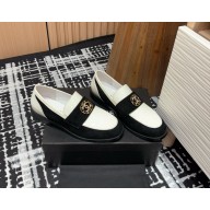Chanel suede/calfskin  Women's Loafers white/black For Women 2024