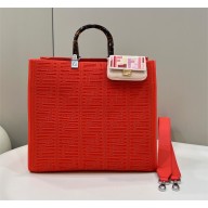 Fendi Sunshine Medium Red FF fabric shopper 2022