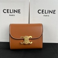 CELINE Small Wallet TRIOMPHE in Shiny calfskin TAN 2022