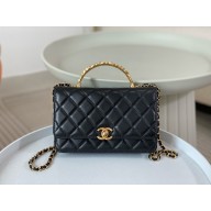 CHANEL BLACK Wallet on Chain IN Shiny Lambskin AP3944 2024