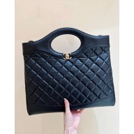 Chanel 31 Large Shopping Bag in Shiny Crumpled Calfskin black AS1010 2023(original quality)