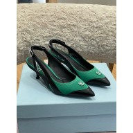 louis vuitton satin and calf leather Archlight Slingback Pumps green 2022