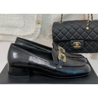 Chanel Mocassins Crumpled Shiny Lambskin Black G46113-2025