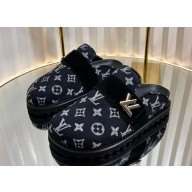 Louis Vuitton women/men Flat mules Monogram black 2024