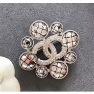 Chanel Brooch A58197 Silver/Crystal/Black/White 2018