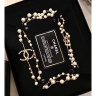Chanel Weave Pearls Necklace White 2018