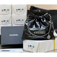 CHANEL Calfskin 22 Small Handbag AS3260 black/silver 2022(ORIGINAL QUALITY)
