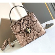 Bvlgari small Serpenti Forever Top Handle bag in beige python leather 2024