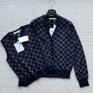 dior black and white Check'n'Dior Mohair and Alpaca Blend Knit  Twinset 2024 