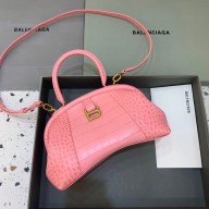 balenciaga editor small bag crocodile embossed pink 2022
