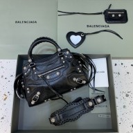 balenciaga Neo Cagole XS Handbag BLACK with rhinestones