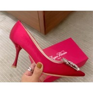 Roger Vivier Bouquet Strass Buckle Pumps in Satin red 2023