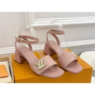 Louis Vuitton Heel 5.5cm pink leather Shake Sandal 1ACHYY 2024