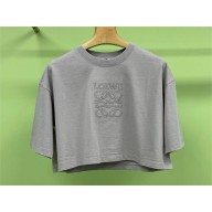 LOEWE blue Cropped cotton jersey T-shirt 2025