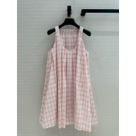 LOEWE pink Trapeze cotton minidress 2025