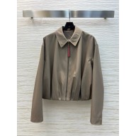 LOEWE Cotton and silk twill blouson KHAKI 2025
