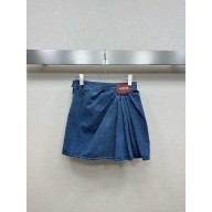 LOEWE BLUE Draped denim SKIRT 2025