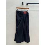 LOEWE Pinstripe gathered wool wrap SKIRT 2025