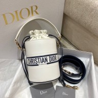 Dior small white smooth calfskin Vibe Bucket Bag 2022
