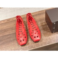 Alaïa PERFO BALLET FLATS IN CALFSKIN RED 2025