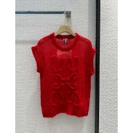 loewe Anagram vest in mohair red 2023