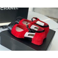 Chanel Mary Janes Patent Calfskin Shoes G39383 red 2022