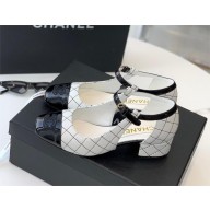 Chanel Mary Janes Suede Kidskin And Patent Calfskin Shoes white 2022