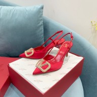 VALENTINO VLOGO SIGNATURE SATIN SLINGBACK PUMPS 80MM red 2022