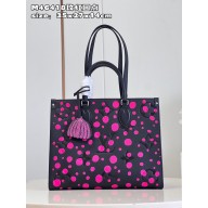 LV x YK OnTheGo MM TOTE BAG M46418 NOIR FUCHSIA 2023