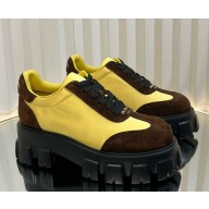 Prada women/men platform 4.5cm lace-up suede leather sneakers 03-2025