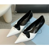 Prada Patent Leather  pumps White/black 1212-2024