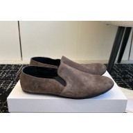 The Row women's ballet flat suede leather grey 1030 2024