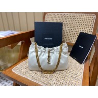 saint laurent mini leather shoulder bag 681632 white 2022 (original quality)