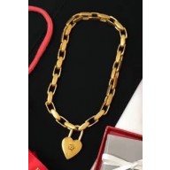Dior "Lucky Locket" Necklace with with Heart Padlock Aged Gold 2018