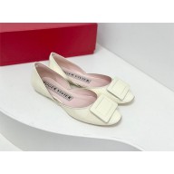 Roger Vivier Dorsay Lacquered Buckle Ballerinas in Patent Leather white 2023