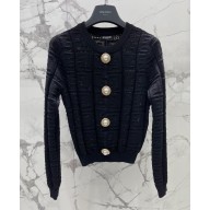 BALMAIN CARDIGAN WITH MONOGRAM black 2023