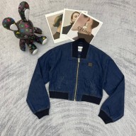 MIU MIU DENIM BOMBER JACKET BLUE 2023