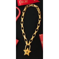 Dior "Lucky Locket" Necklace with Star Padlock Aged Gold 2018