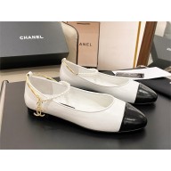 Chanel Chain,pearls and Lambskin Ballerinas G38986 WHITE 2022