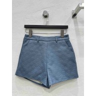 Gucci Light blue GG embossed leather SHORT 2024 