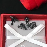 Dior "J'Adior" Asymmetric Earrings in Black Finish 2018
