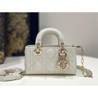 dior Micro Lady D-Joy Bag in white Cannage Lambskin 2023