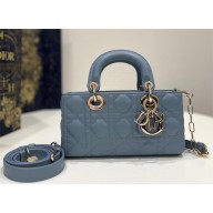 dior small Lady D-Joy Bag in cloud blue Cannage Lambskin 2023
