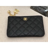 CHANEL coin purse in grained calfskin A50168 black/gold 2024