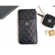 CHANEL coin purse in grained calfskin black/silver 2024