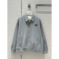 MIU MIU Jersey blouson jacket grey 2024